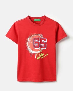 united colors of benetton Boys Printed Regular Fit Round T-Shirt-picture-27