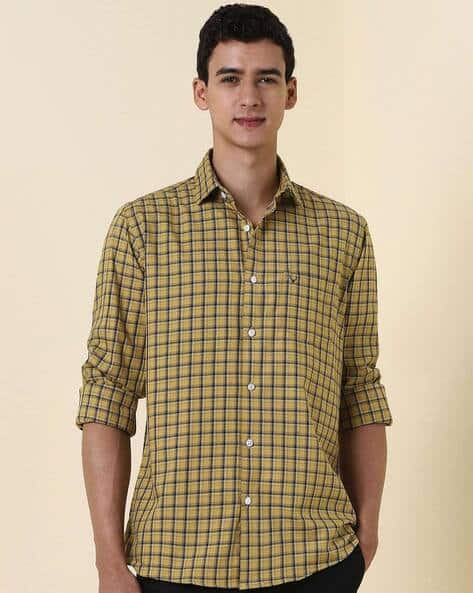 ALLEN SOLLY Men Spread-Collar Slim Fit Shirt