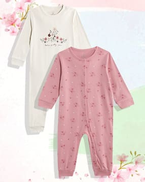 mothercare Girls Pack of 2 Arctic Berry Print Rompers-picture-50