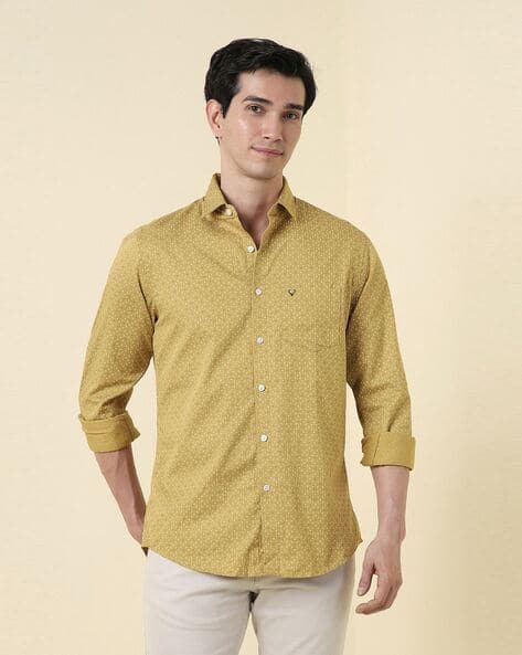 ALLEN SOLLY Men Spread-Collar Slim Fit Shirt