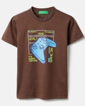 united colors of benetton Boys Printed Regular Fit Round T-Shirt-picture-39