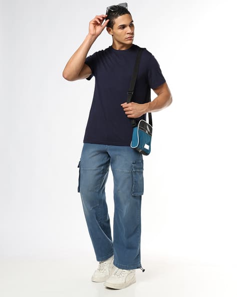 Buda Jeans Co Men Lightly Washed Wide-Leg Cargos