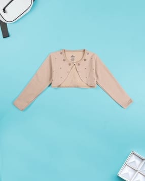 kiddopanti Girls Embellished Front-Open Shrug-picture-15