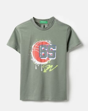 united colors of benetton Boys Printed Regular Fit Round T-Shirt-picture-44