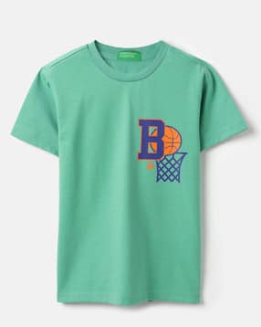 united colors of benetton Boys Printed Regular Fit Round T-Shirt-picture-52