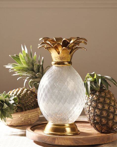 Pure Home And Living Gold Glass Pineapple Jar