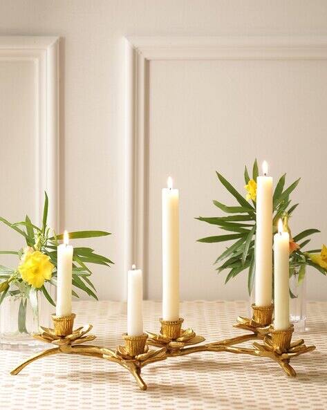 Pure Home And Living Flower Taper Candle Holder