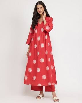 pink fort Women Geometric Pattern V-Neck Pant-Suit Set-picture-35
