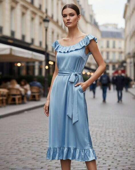 Amswan Women Fit and Flare Dress