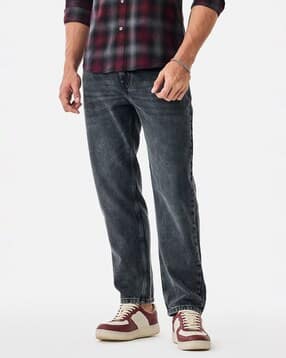 snitch Men Washed Mid Rise Relaxed Jeans-picture-14