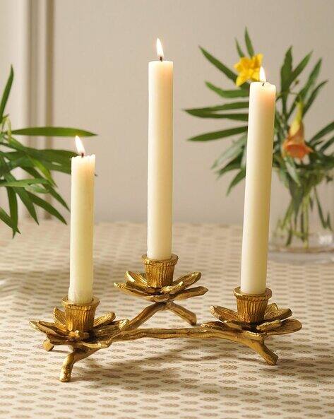 Pure Home And Living Flowe Tapered Candle Holder