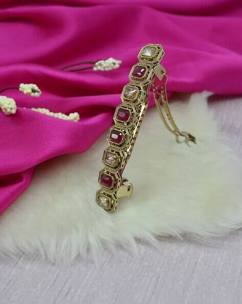 SALONI FASHION JEWELLERY Women Antique Gold Plated Hair Clip