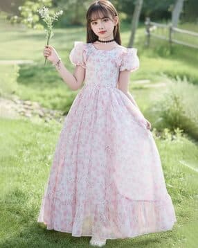 styleconnect Girls Floral Print Gown Dress-picture-21