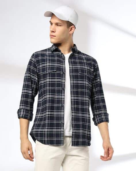 JOHN PLAYERS JEANS Slim Fit Checkered Casual Shirt