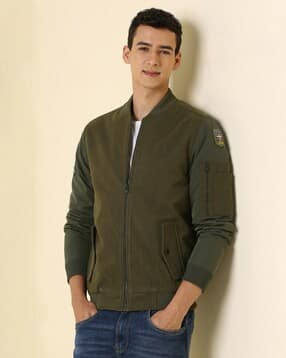 allen solly Men Regular Fit Biker Jacket with Zip-Front-picture-39