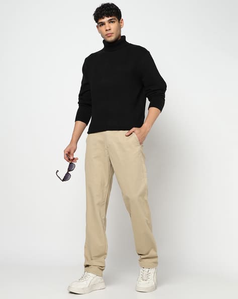 Men Mid-Rise Straight Fit Trousers