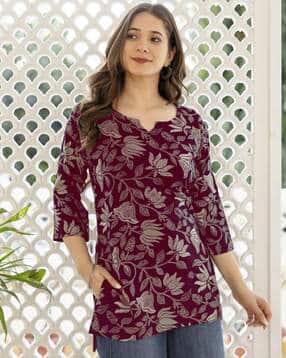 revangi Women Floral Print Straight Tunic-picture-42