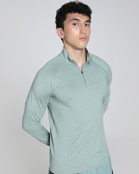 Puma Men Velocity Cloudspun Regular Fit Quarter-Zip Running T-Shirt