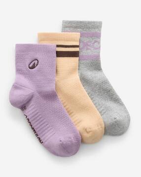 decathlon Men Set of 3 Typographic Print Ankle-Length Socks-picture-44