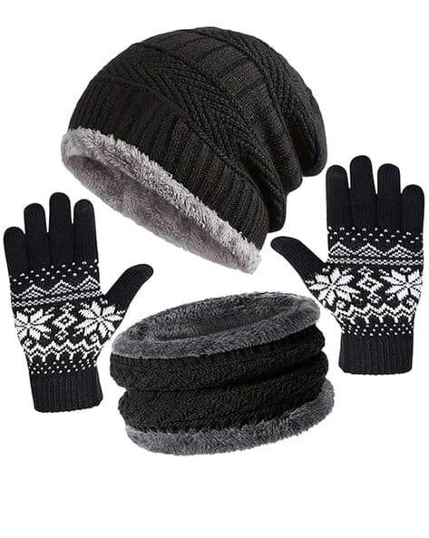 STYFUN Men Beanie with Gloves & Neck Warmer