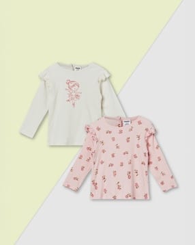 Girls Printed Top - Pack of 2