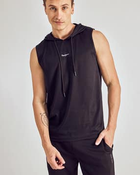pepe jeans Men Hooded Vest with Drawstring-picture-27