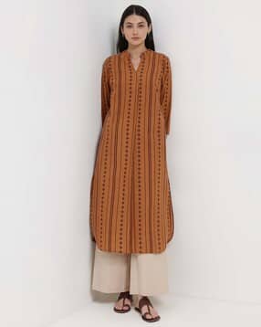 pink fort Women Striped Straight Kurta-picture-26