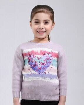 monte carlo Girls Round-Neck Embroidered Pullover-picture-20