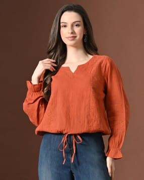 revangi Women Relaxed Fit Round-Neck Top-picture-48
