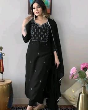 nyrika Women Embroidered Straight Kurta Suit Set-picture-46