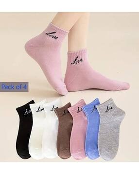 cumsin Women Pack of 4 Ankle-Length Socks-picture-15