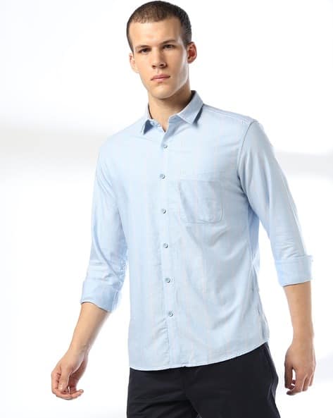 JOHN PLAYERS Men Striped Slim Fit Shirt with Patch Pocket