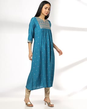 avaasa mix n' match Women Printed A-Line Kurta with Insert Pocket-picture-46