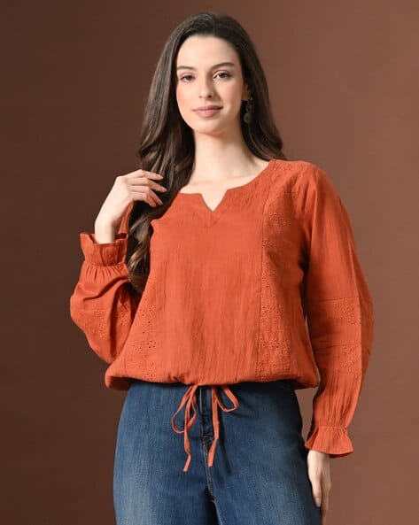 Nyrika Women Embroidered Regular Fit Top