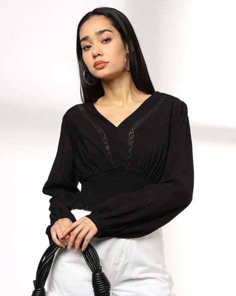 Women Lace Regular Fit V-Neck Top