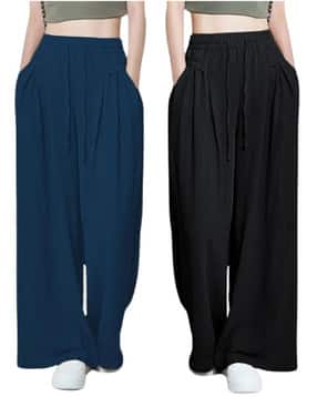 hivora Women Pack of 2 Relaxed Fit Casual Trousers-picture-12