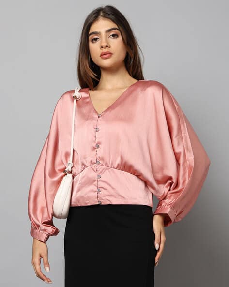 Women V-Neck Relaxed Fit Top