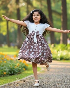 Girls Floral Printed Dress-image-39