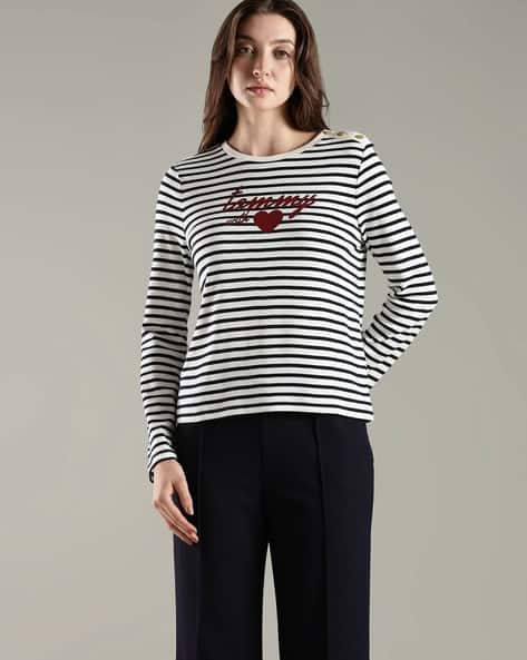 TOMMY HILFIGER Women Stripes Crew-Neck T-shirt