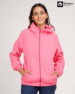 fashion world Women Regular Fit Zip-Front Hooded Windcheater-picture-30