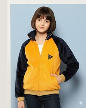 aarika girls ethnic Girls Woolen Zip Front Jacket-picture-16