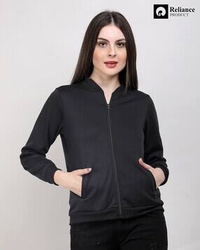 fashion world Women Knitted Regular Fit Zip-Front Jacket-picture-14