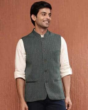 fabindia Men Slim Fit Nehru Jacket-picture-11