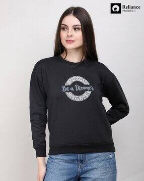 fashion world Women Typographic Print Regular Fit Sweatshirt-picture-39