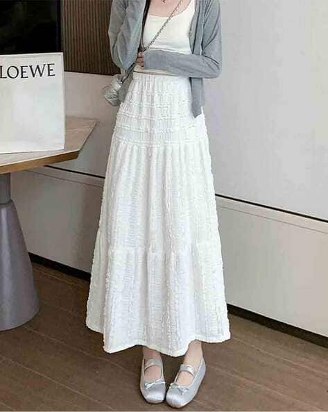 Women Tiered Skirt with Elasticated Waist