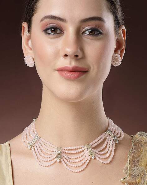 Karatcart Women Crystal Gold Plated Kundan Jewellery Set