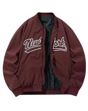 poshax Men Typographic Print Regular Fit Bomber Jacket-picture-17