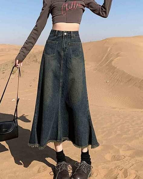 Women A-Line Skirt with Elasticated Waist