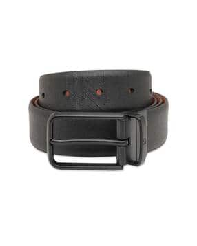 Men Slim Leather Textured Belt