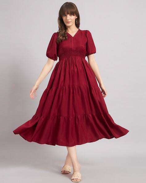 sachin and babi light blue dress Buy Maroon Dresses for Women by FEMVY Online
